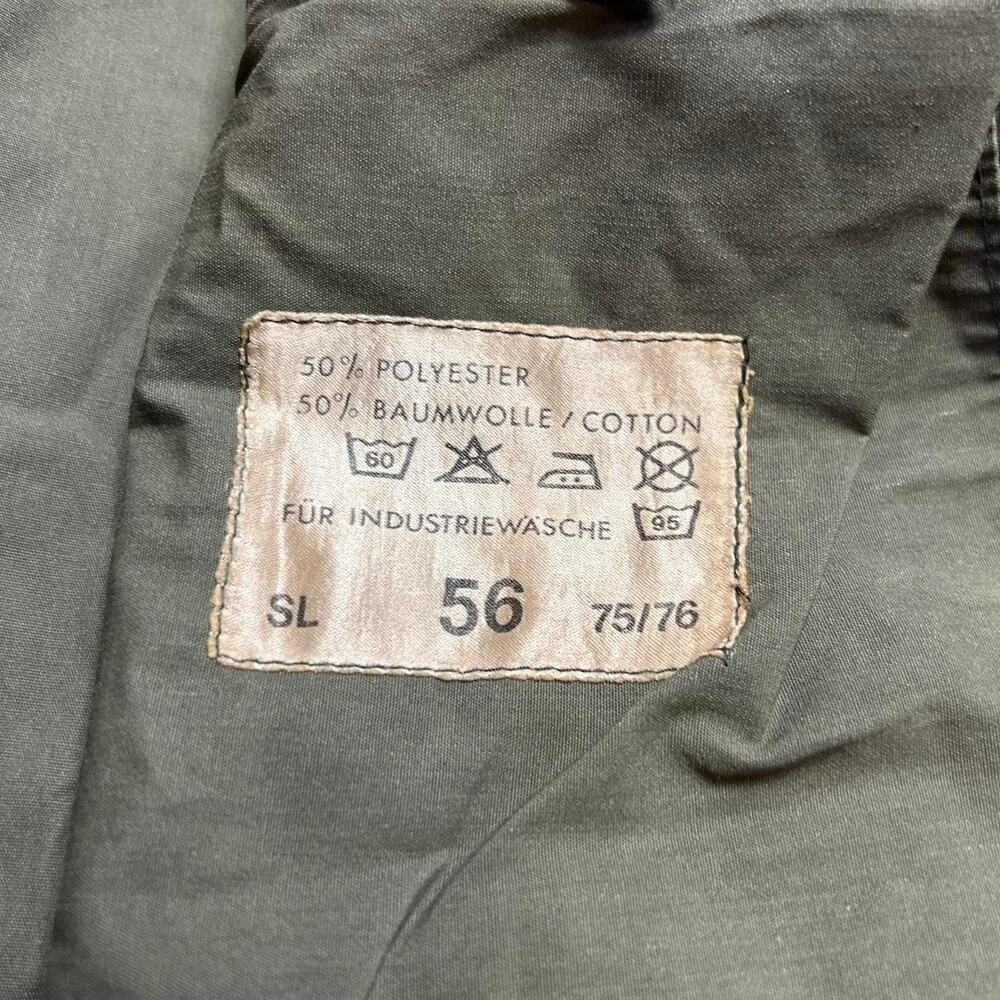 German Military Parka VTG 70s Jacket Coat Olive Cotton Shell XL - Picture 5 of 6